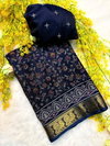Fancy Soft Bleck Dola Silk Sarees Wholesale Clothing Suppliers In India